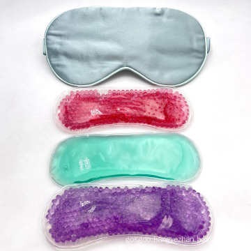 Multifunctional Silk Satin Eye Mask with Cooling and Hot Gel Insert Give away Earplug and Pouch/Bag